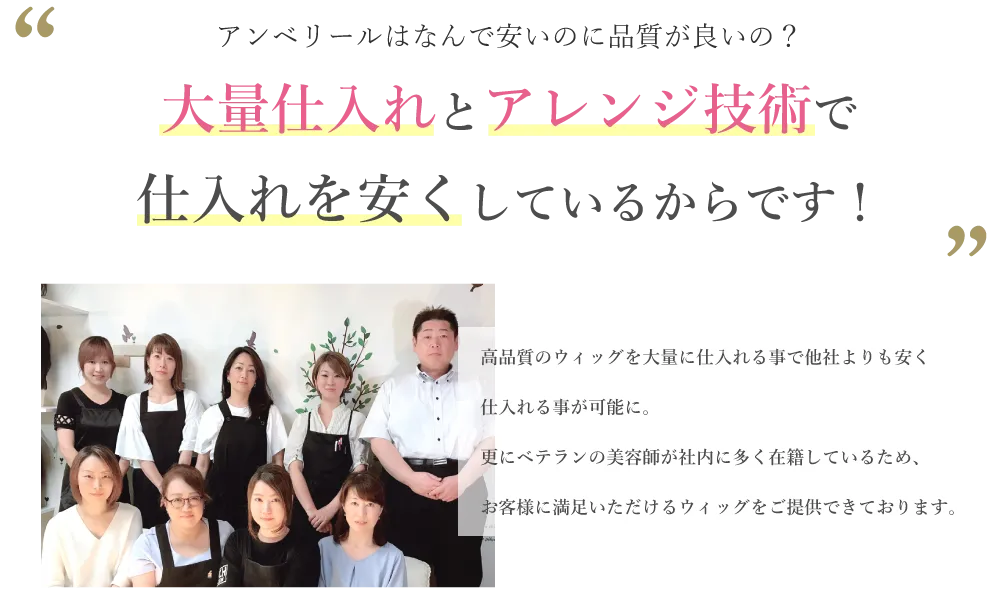 なぜ安いのにアンベリールはこんなに品質が良いの？