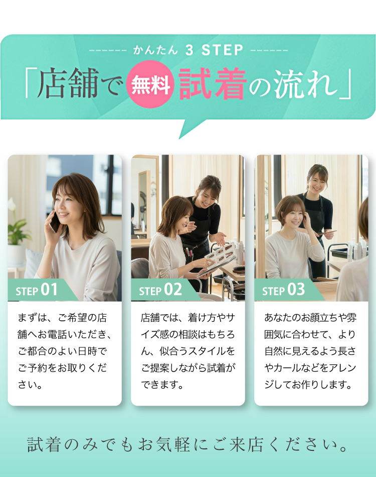 店舗で試着の流れ