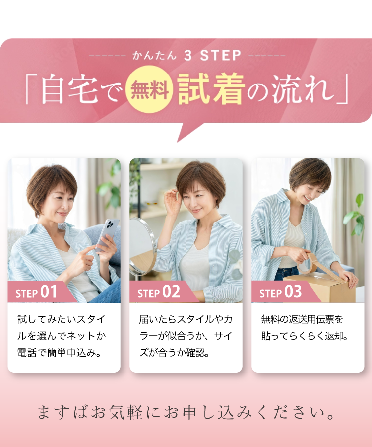 自宅で無料試着の流れフロー