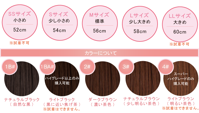 カラーとサイズ