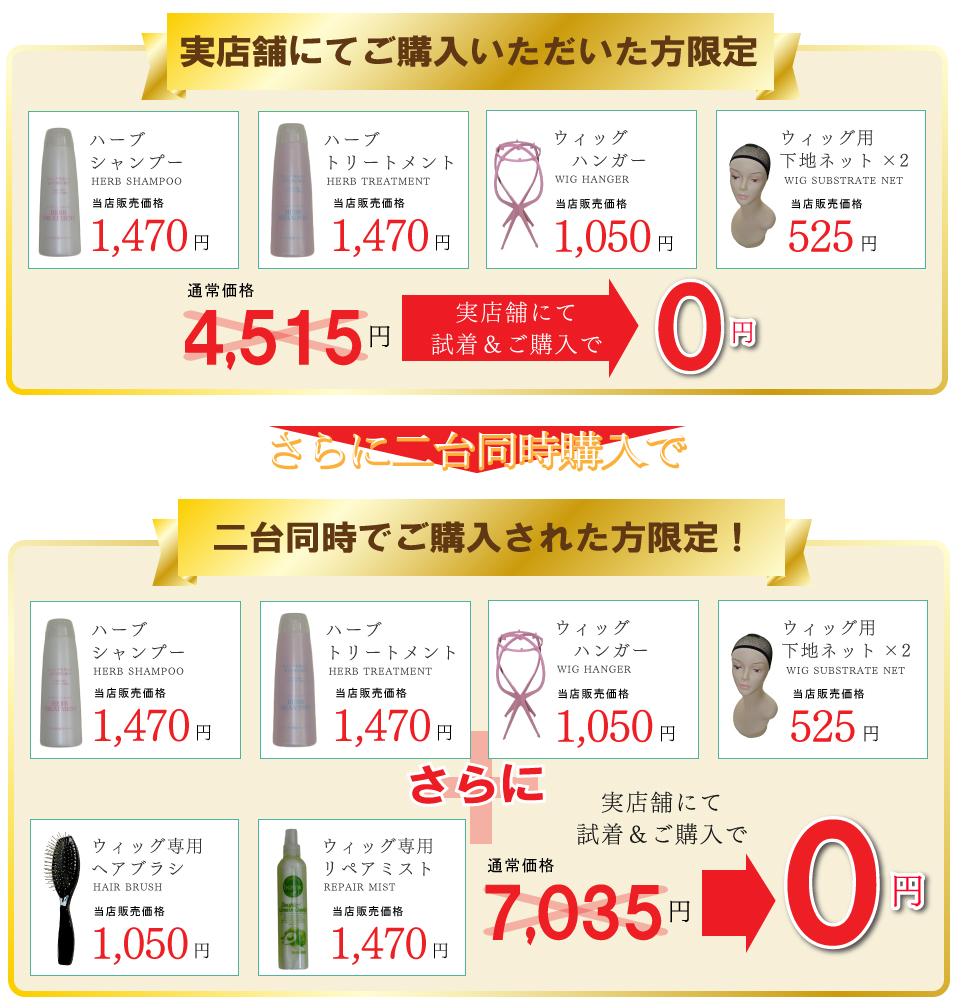 実店舗試着でプレゼント
