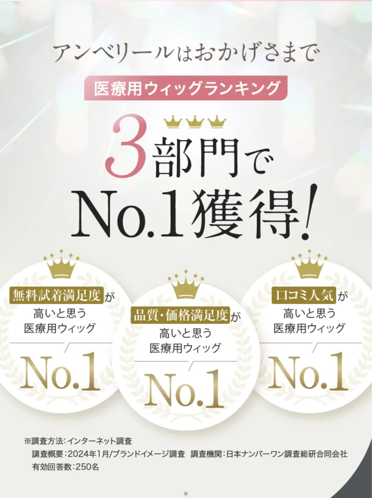 医療用ウィッグランキング第一位