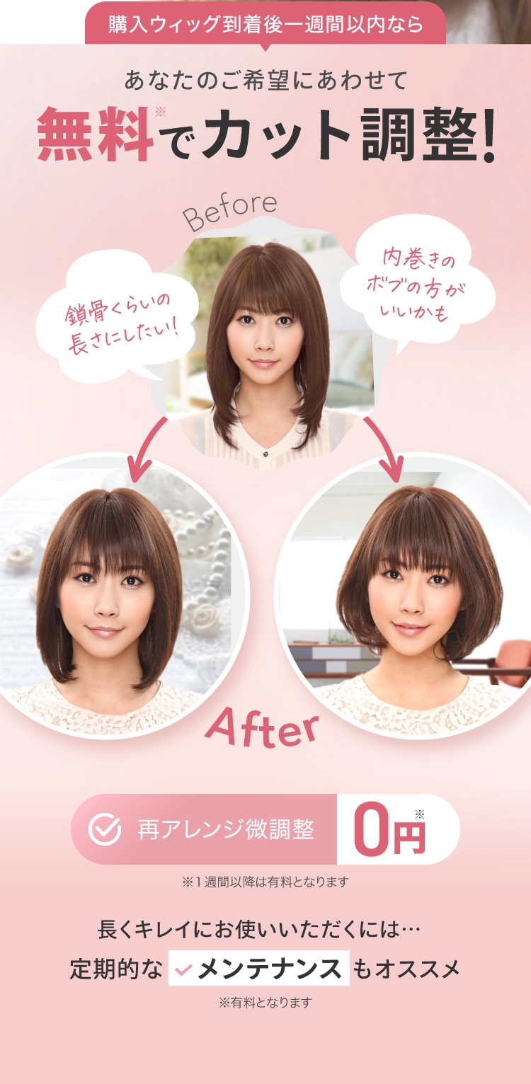 無料でカット調整!