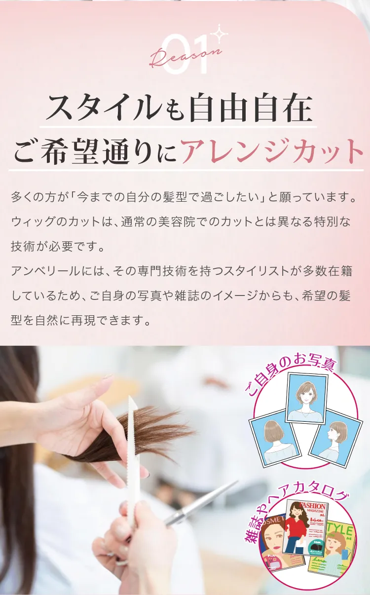 あなたのお好みのスタイルに無料でオーダーカット