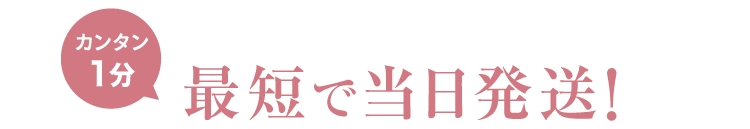 最短で当日発送