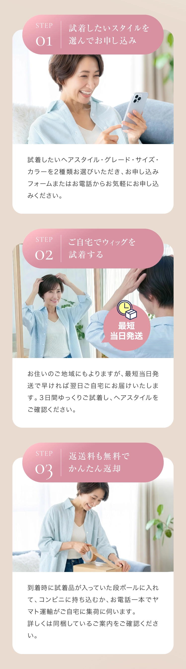 無料試着の流れ