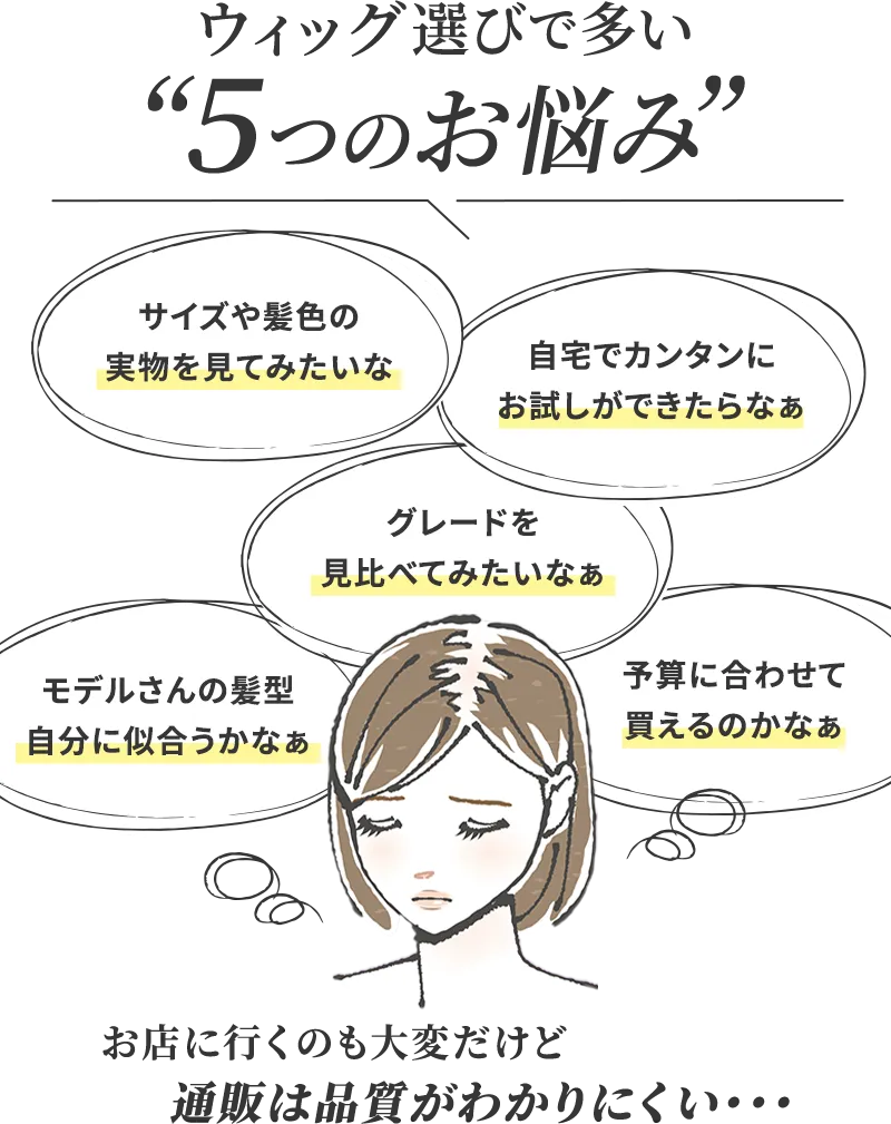 医療用ウィッグをお探しの方、こんなお悩みありませんか？