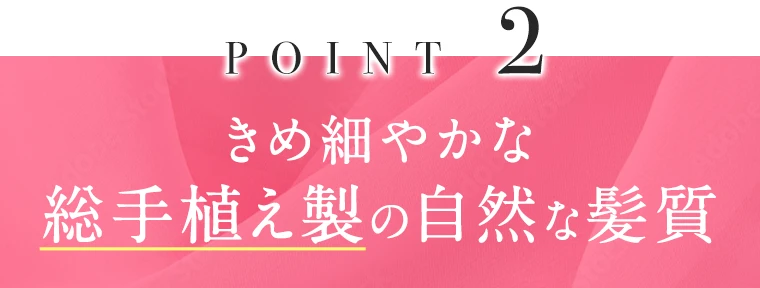きめ細やかな総手植え性の自然な髪質